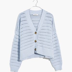 Madewell Tanfield Open-Stitch Cardigan Sweater